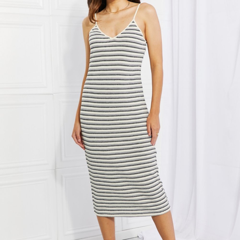 HYFVE One to Remember Striped Sleeveless Midi Dress